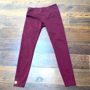 Athleta maroon leggings size Small